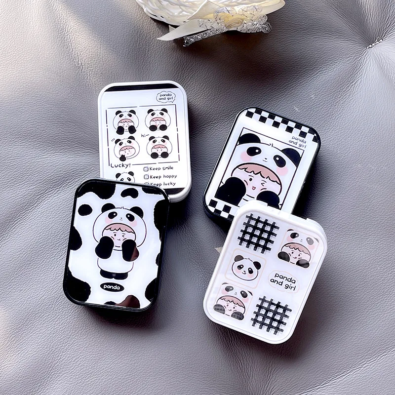 

Летний Радужный чехол для контактных линз, женский косметический контейнер для линз, портативный дорожный набор, Чехол для очков, чехол для ...