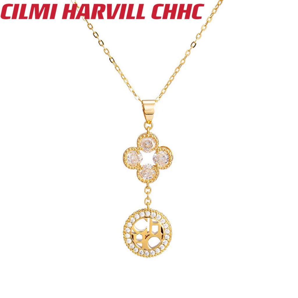 

Подвеска цилми Харвилл CHHC 2023 женская, ожерелье с круглым кулоном в виде буквы клевера, Подарочная коробка из нержавеющей стали высокого качества