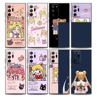anime cute cartoon sailor moonphone case for samsung note 8 note 9 note 10 m11 m12 m30s m32 m21 m51 f41 f62 m01 soft silicone