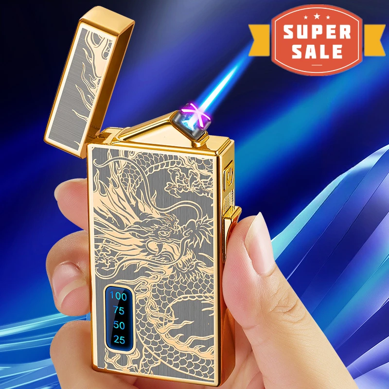 2023 металлическая Паровая электрическая двухцелевая ветрозащитная Зажигалка со