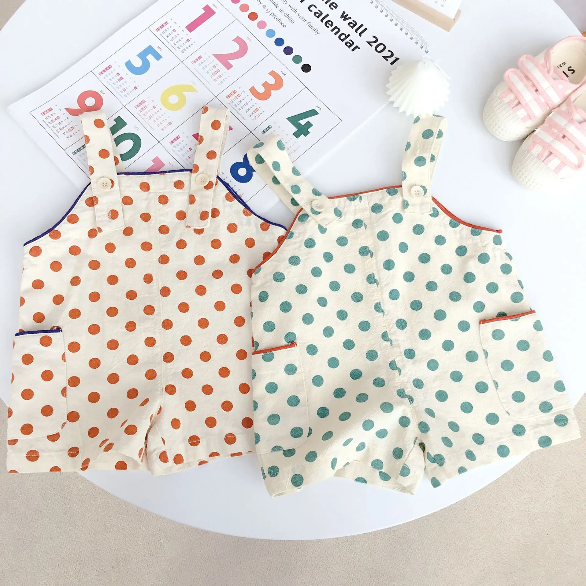 

Детские подтяжки, летние платья для детей, летние тонкие брюки для девочек, хлопковые шорты в горошек для девочек, Комбинезоны для любимых