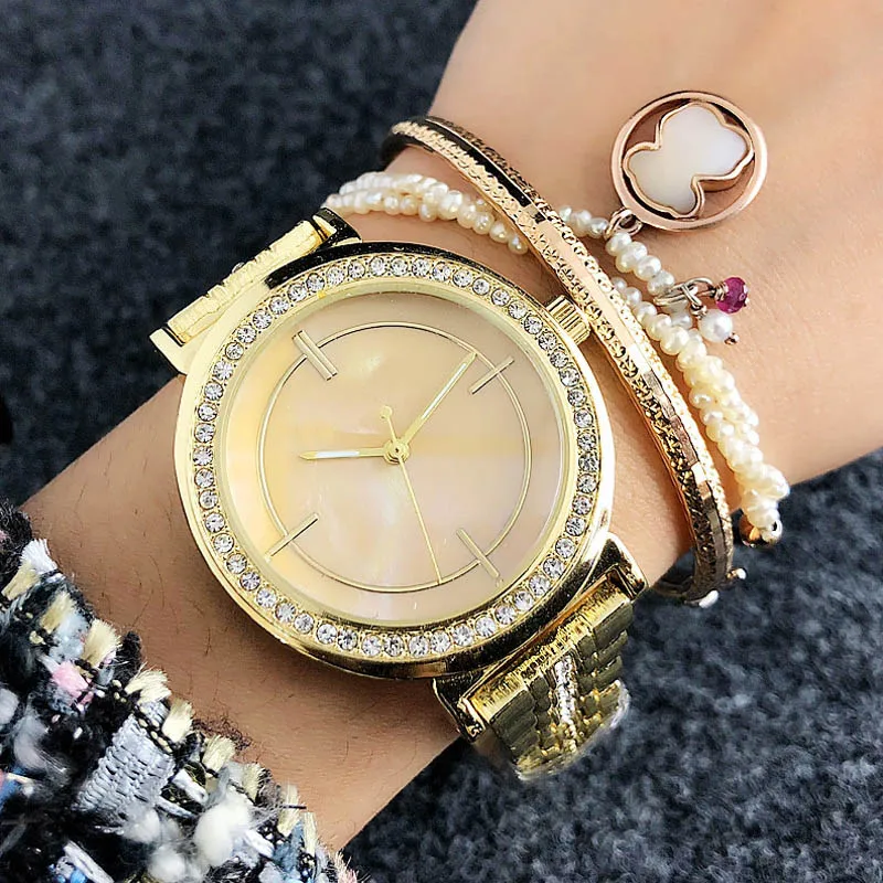 Brand Wrist Watches Women Girl Ladies Crystal Style Quartz Casual Steel Metal Band Clock m7087