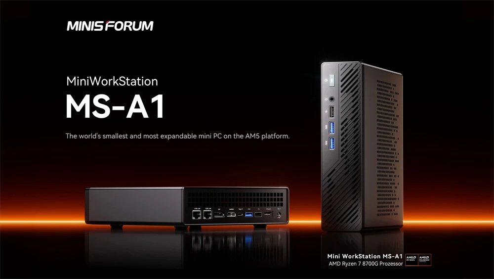 MINISFORUM MS-A1 Геймерский мини-ПК AMD Ryzen 9 9950X 7 9700X 4 * NVMe 2 5G LAN DDR5 Win11 Oculink Домашняя