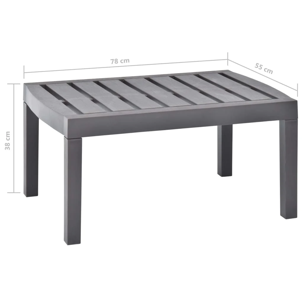 

Outdoor Patio Lounge Table Porch Garden Deck Outside Furniture Set Balcon Decor Mocha 30.7"x21.7"x15" Plastic
