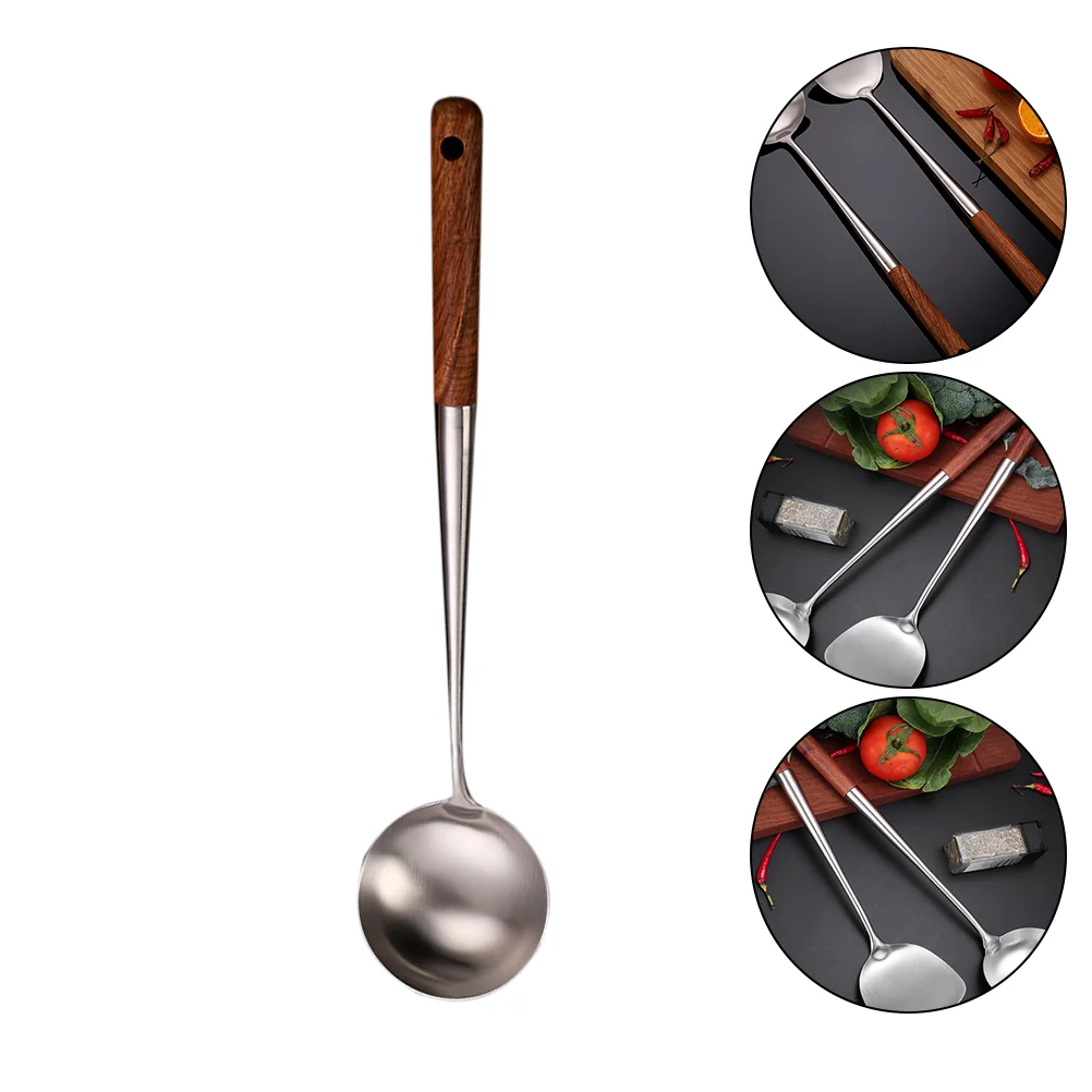 

Stainless Steel Ladle Kitchen Spoon: Porridge Soup Cooking Stirring Serving Soups for Restaurants Home Utensils