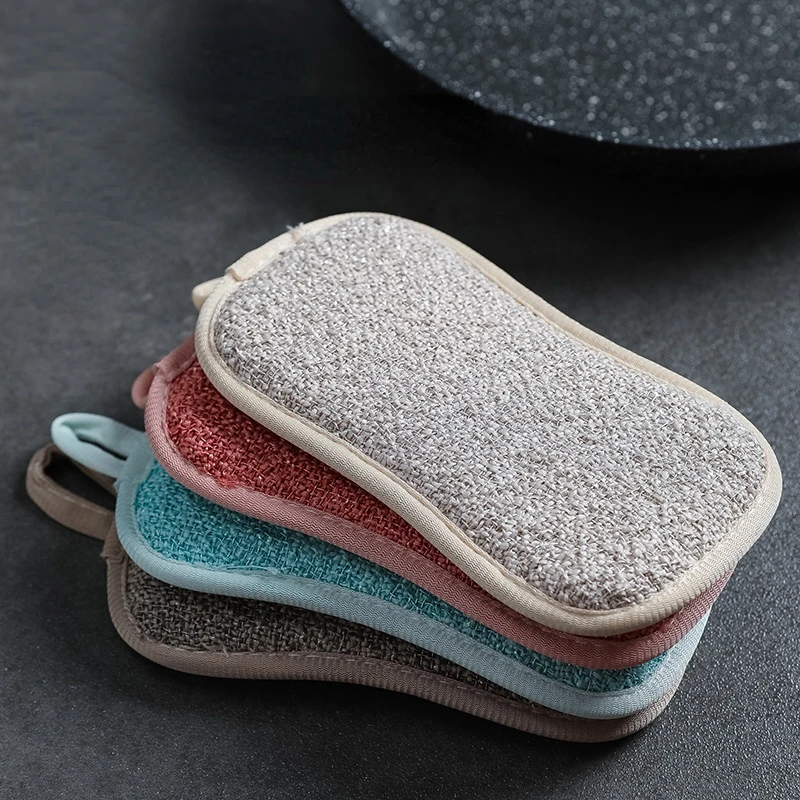 

Dishwashing Sponge Block Kitchen Non-stick Oil Brush Pot Household Dish Cloth Double-sided Cleaning Cotton Scouring Pad