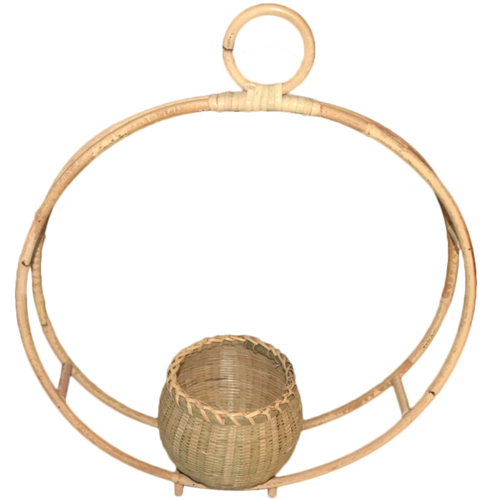 

Basket Flower Hanging Flowerpot Woven Plantindoor Livingvase Container Holder Crafted Hand Weaving Room