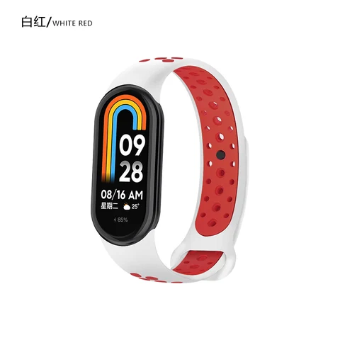 Силиконовый ремешок для Xiaomi Mi band 8, пористый дышащий спортивный сменный Браслет для Mi band 8, ремешок для часов