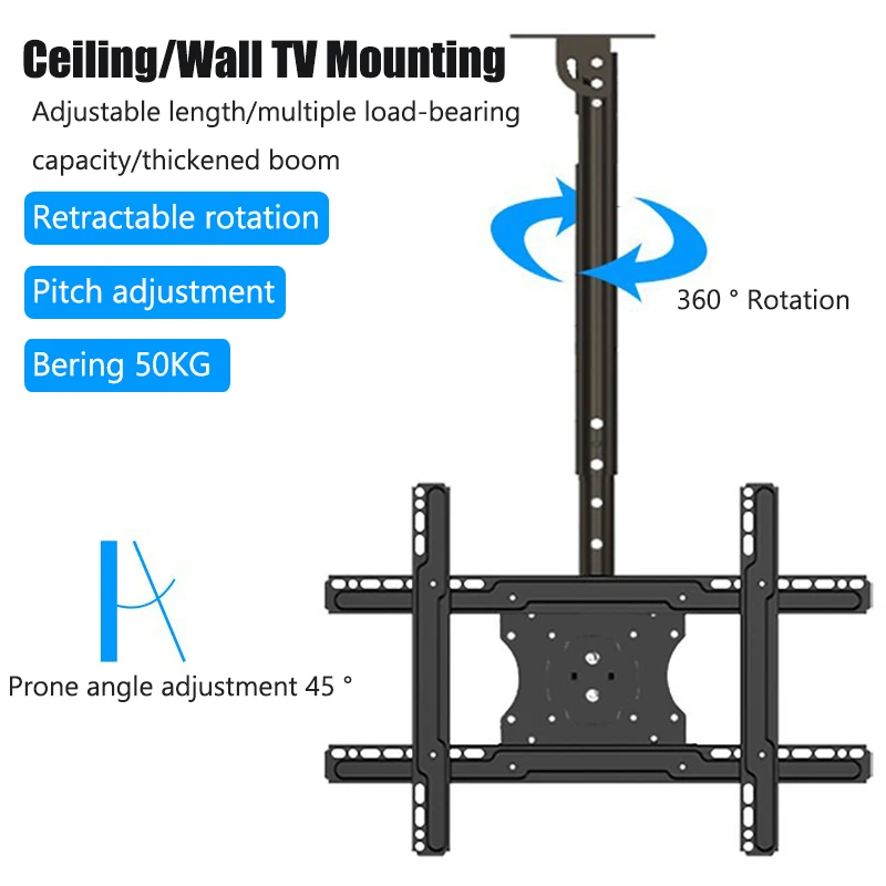 Выдвижные крепления для телевизора 50 кг потолочное/настенное крепление