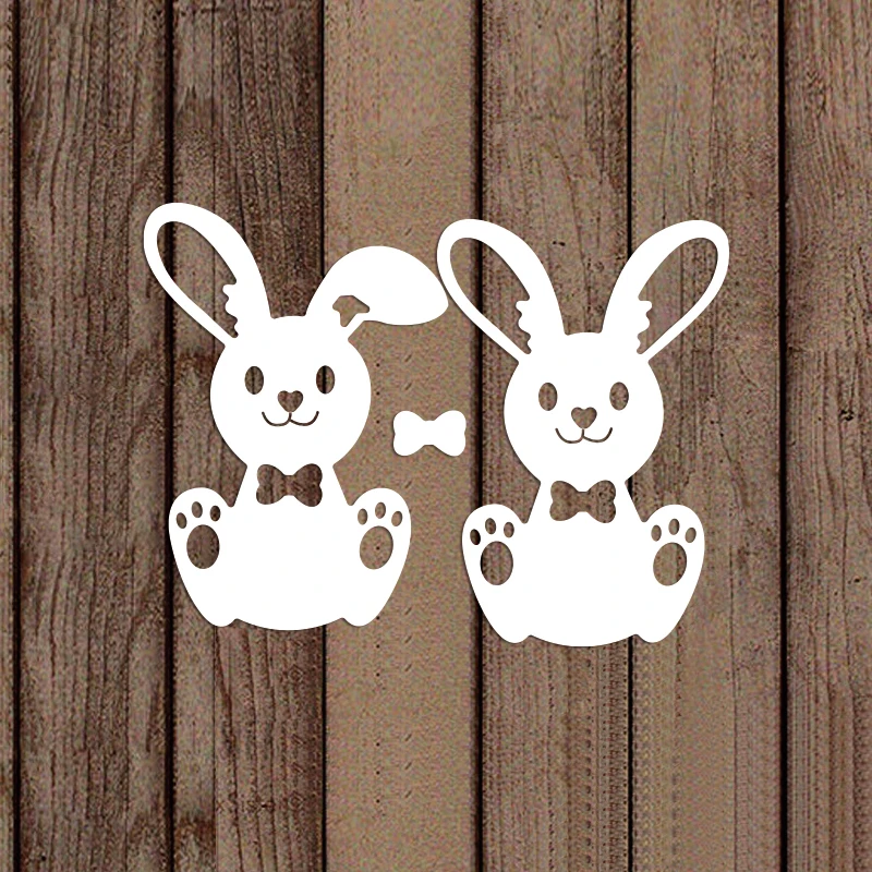 GG1008 2 шт. металлические Вырубные штампы в виде пасхального кролика милая
