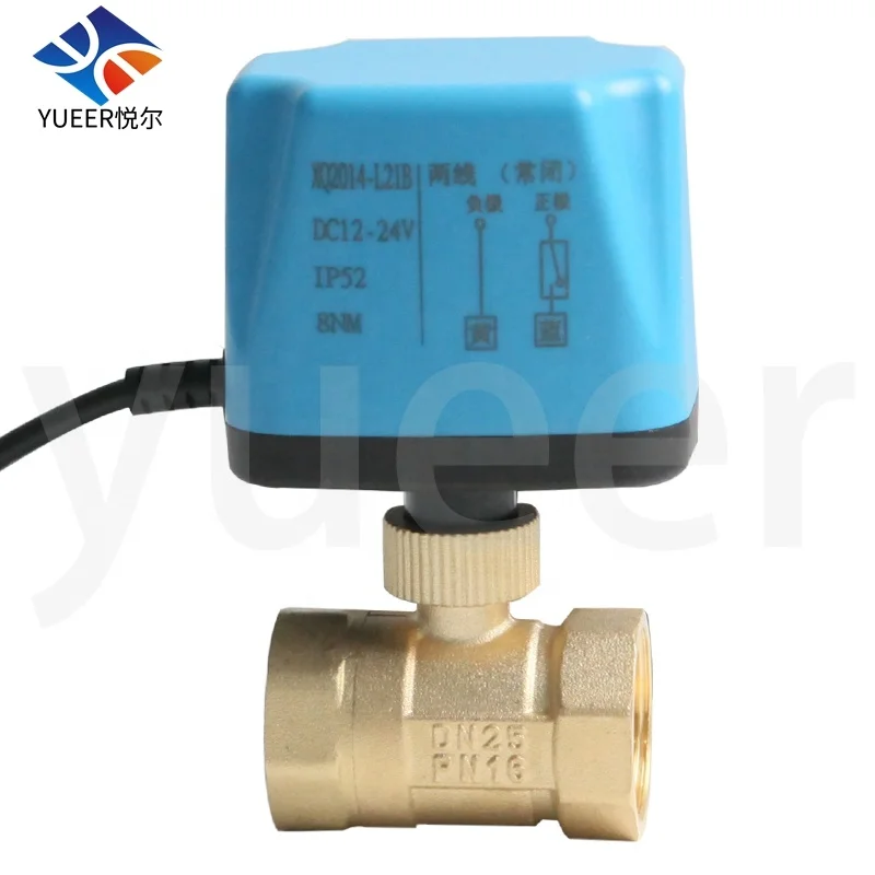 

1/2 inch Electric DN15 20 25 50 24V 220V Two-way Two-wire Normally Closed Normally Open Brass Water Motorized Ball valves