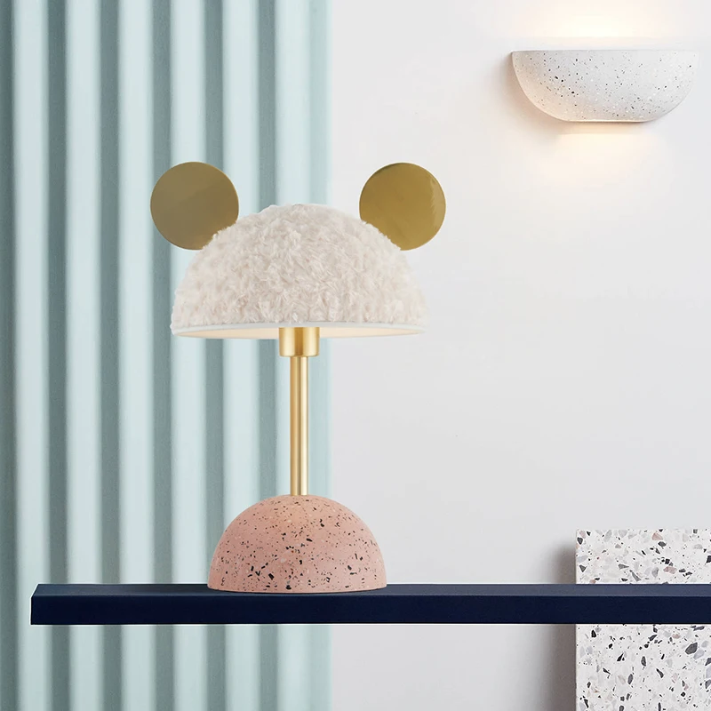 

Nordic E27 Table Lamp Desktop Cartoon Decorative Lighting Bedroom Living Room Study Children's Room Wool Iron Art Table Lights