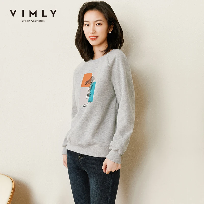 Свитшот женский зимний с круглым вырезом и принтом F5016 |