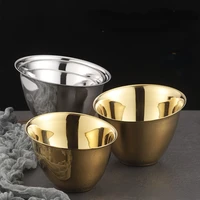 stainless steel bucket golden lettuce bucket salad bowl seasoning bowl hot pot restaurant tableware
