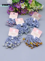 wholesale fashion new beads blue elastic hair band designer hair accessories for girls b02 1