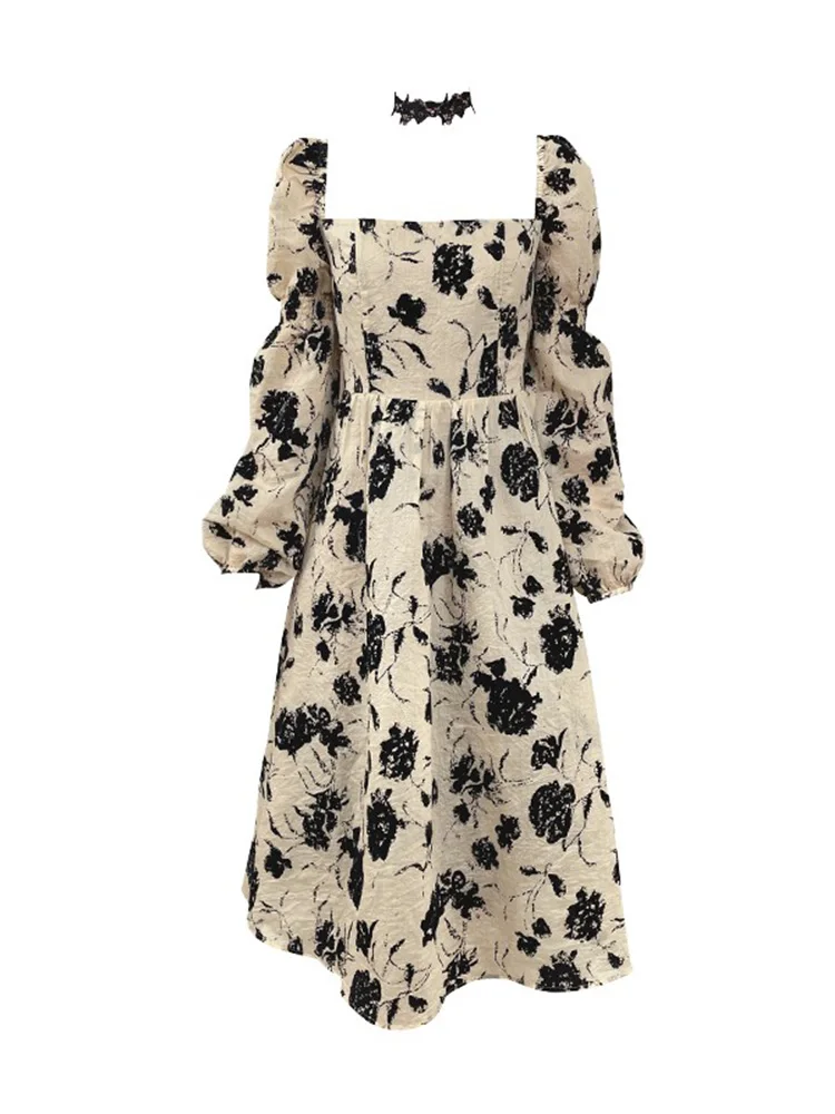 

Осеннее Новое Женское модное платье для выпускного элегантное облегающее платье с длинным рукавом и цветочным принтом женская облегающая ...