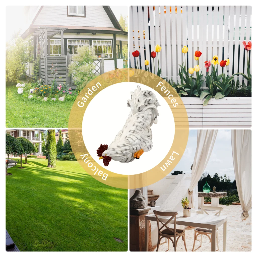 Статуэтка забавная для цыплят и сада каучуковая фигурка петуха декоративное