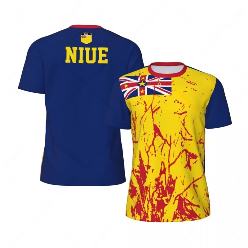 Модные футболки с графическим флагом Niue летние трендовые 3D принтом