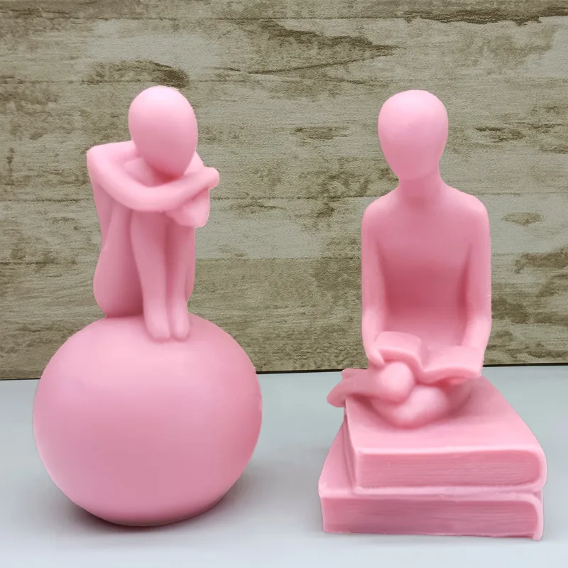 3D обнимающая нога человек свеча силиконовая форма книга для чтения ручной работы