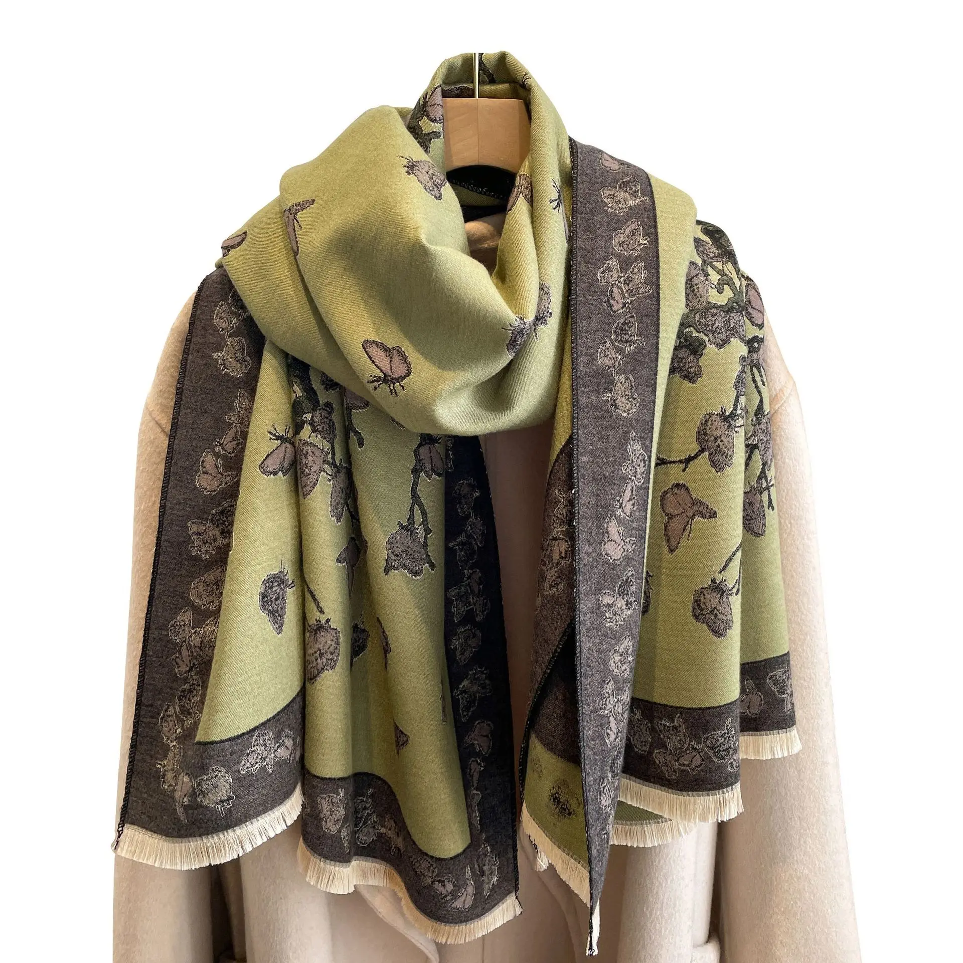 

Кашемировый шарф, женское теплое одеяло Bufanda, элегантный цветочный шарф, хиджаб для дам, Осенние палантины, двусторонние зимние шарфы, шали