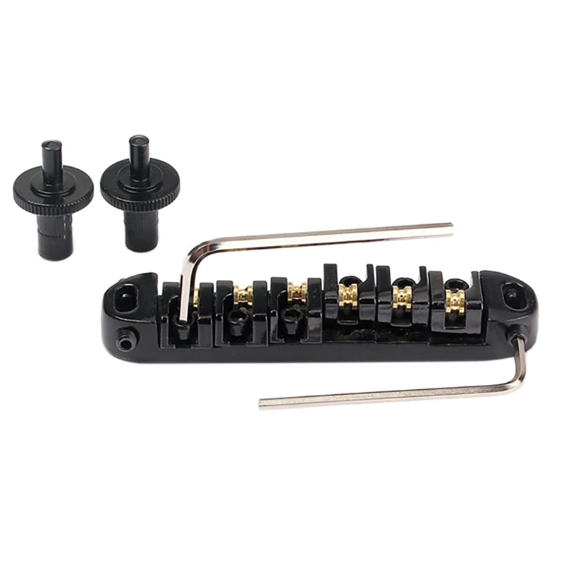

Gold 6 Strings Roller Saddle Locking Posts Guitar Bridge Posts And Wrench Guitar Accessories