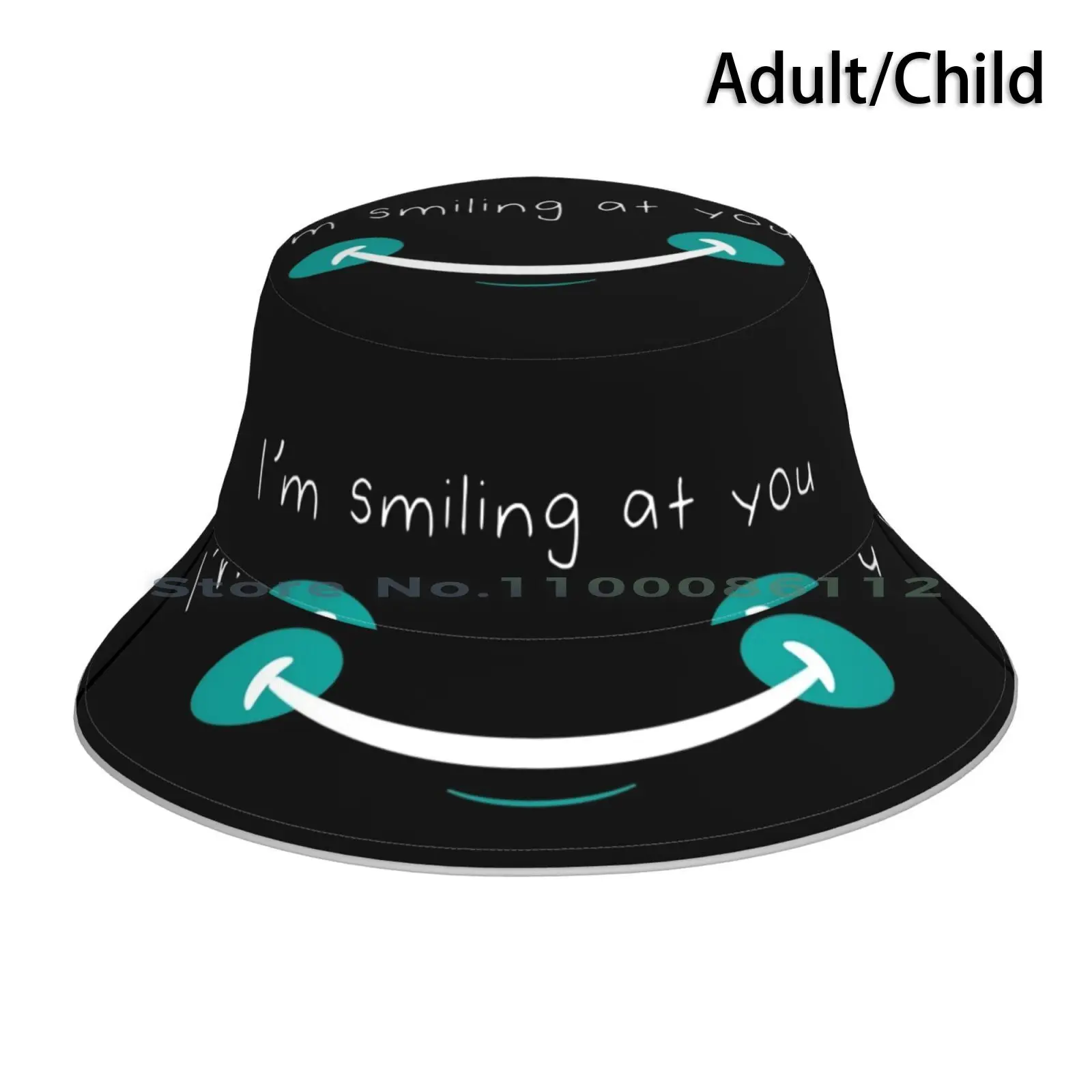 

I'm Smiling At You Funny Quote With A Smiling Face Bucket Hat Sun Cap Quotes Quarantine Introverts Humor Funny Sarcasm Shy