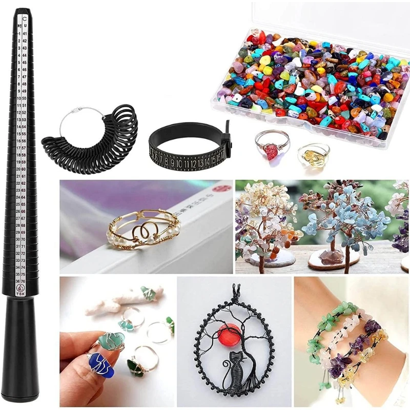 

Q81D 400Pcs Small Jewelry Stone Bracelet Necklace Making Accessories Crafting Beading Decoration DIY Craft Findings Matrial