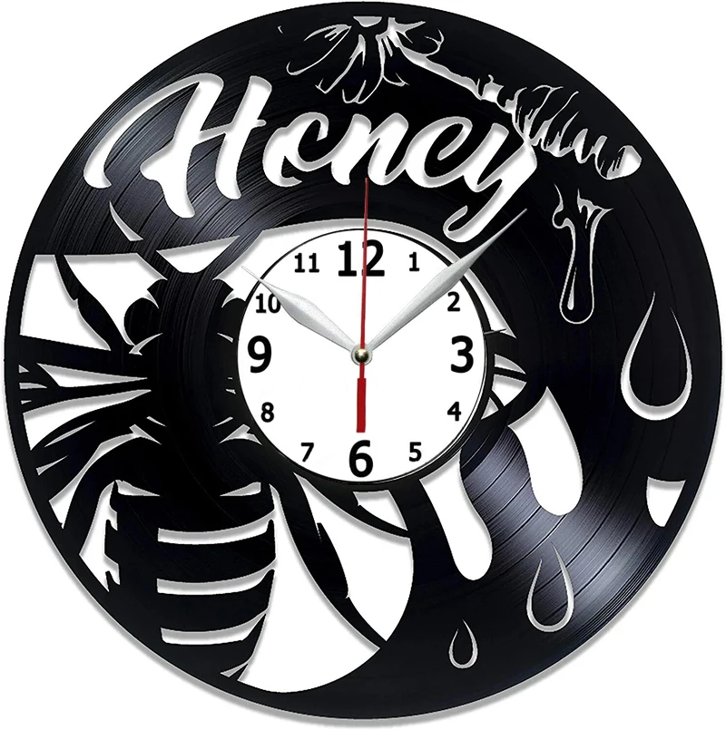 

Виниловые часы с пчелами, домашний декор для детей, виниловые домашние украшения, подарок на день рождения, 12 дюймов