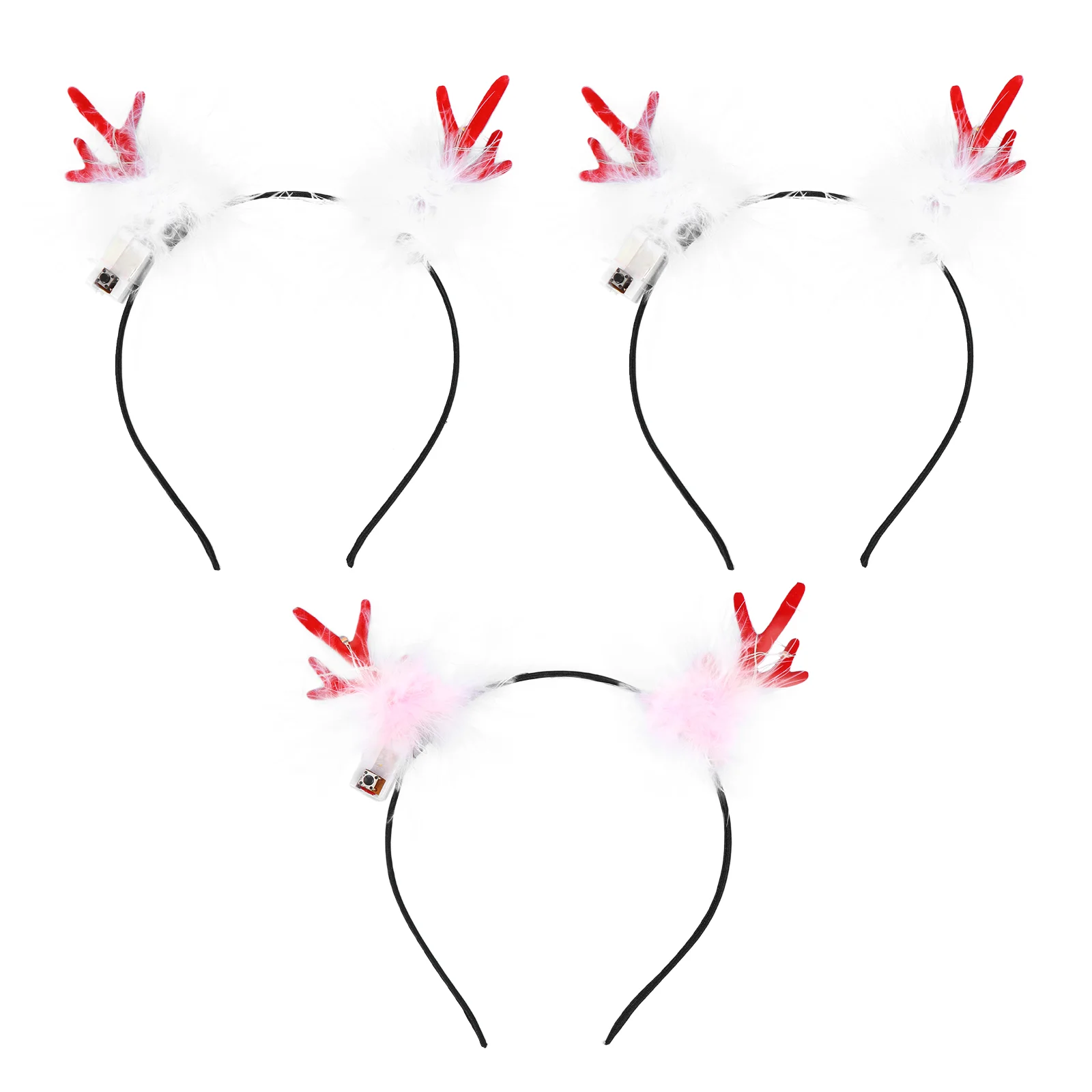 

3 pcs Lovely Christmas Antlers Party Favors Hair Hoop Headpiece for Adults