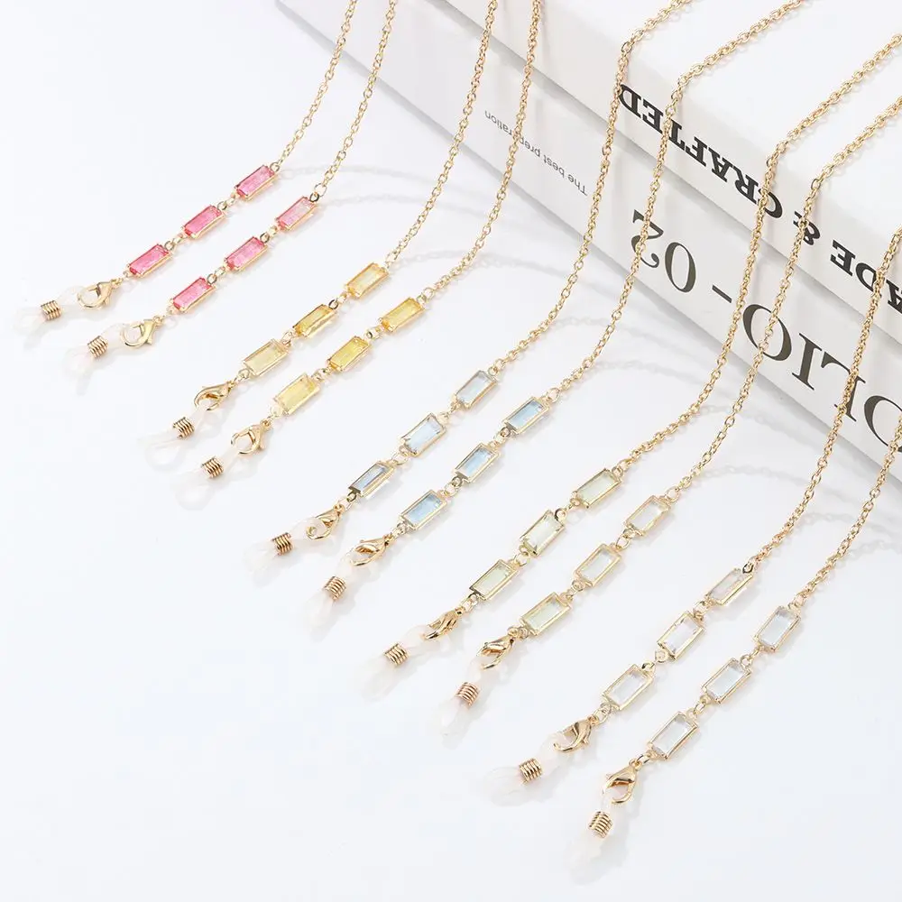 

Women Anti-lost Crystal Beaded Metal Sunglasses Lanyards Glasses Cord Holder Glasses Chains Eyeglasses Strap Gift for Women
