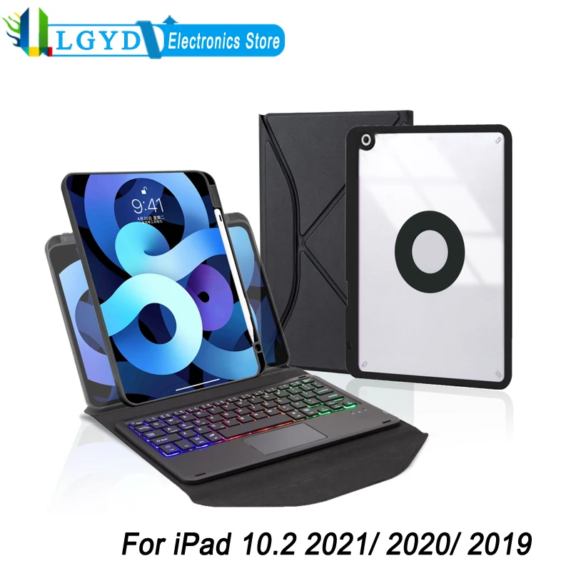 

Z102B-AS Backlight Touchpad Keyboard PU Leather Tablet Protective Case For iPad 10.2 (2020) iPad 10.2 (2021) iPad 10.2 (2019)