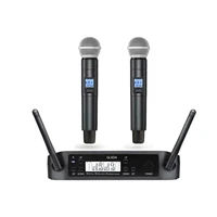 popular 1 to 2 uhf glxd4 wireless stage karaoke sm dj 58 microphones audio system 803 806mhz
