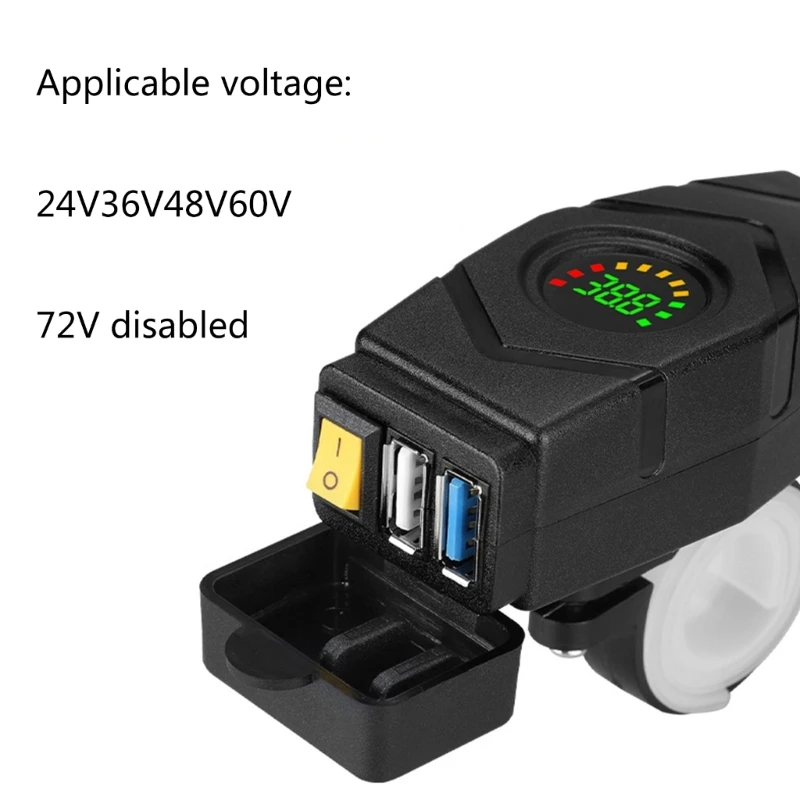 20-80 В руль электронного велосипеда USB зарядное устройство 24 36 48 60 QC3.0 адаптер для