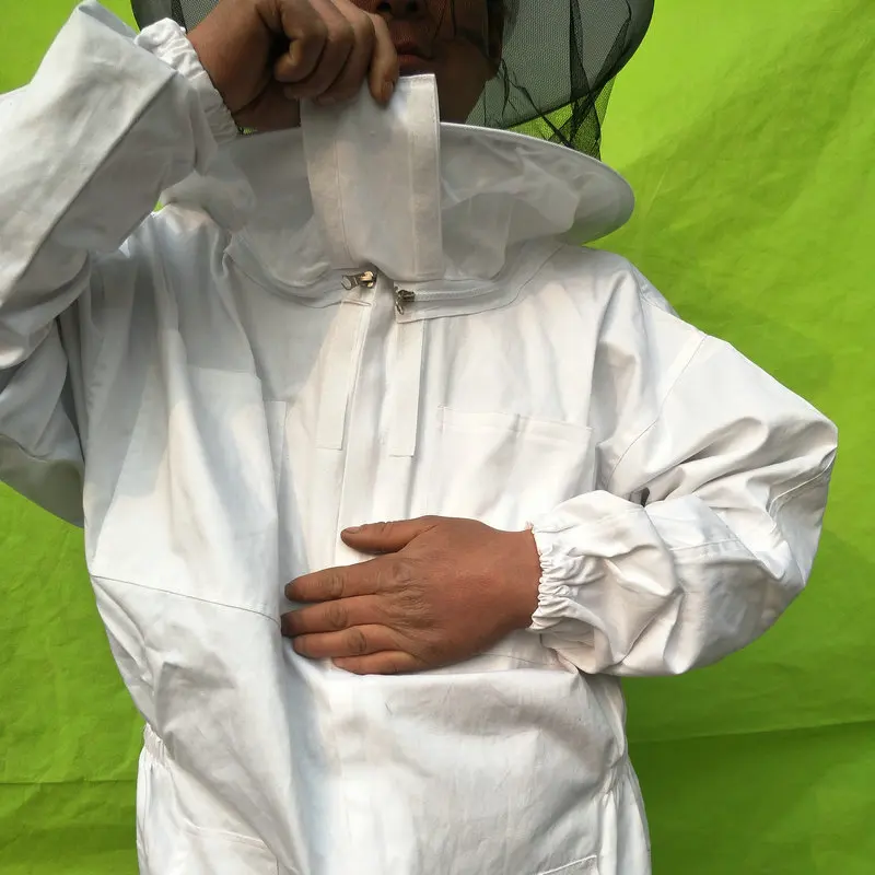 

Beekeeping tool white thickened jumpsuit bee-proof clothing with zippered beekeeping jumpsuit bees and beekeeping suit