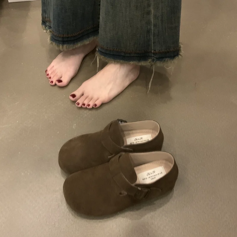 Женская обувь в стиле ретро сабо без шнуровки лоферы на платформе увеличивающие