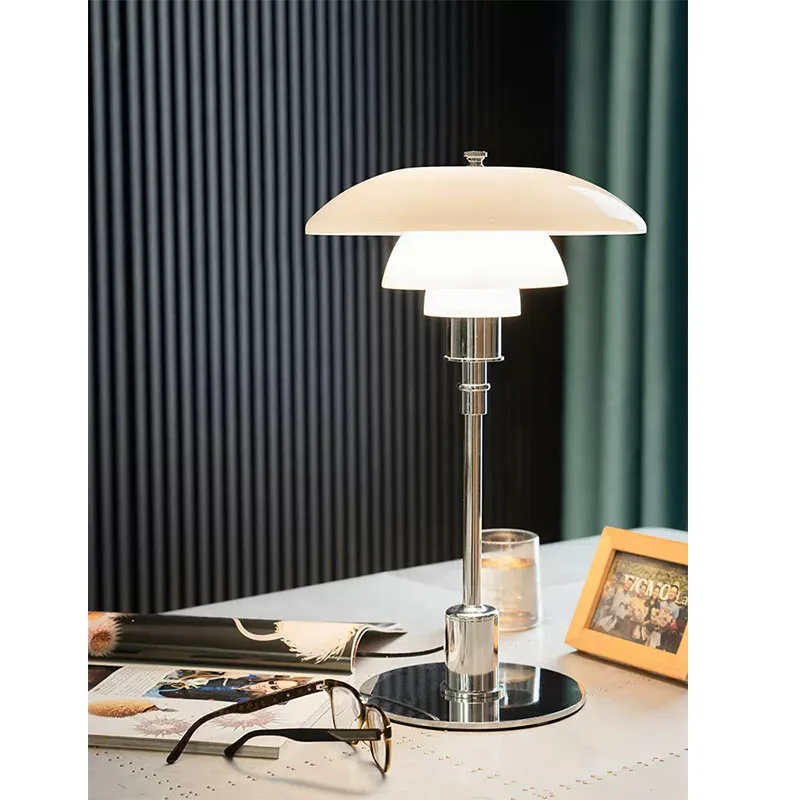 

Decorated with medieval table lamp Nordic Danish designer light luxury retro Bauhaus style bedroom ins style small bedside la