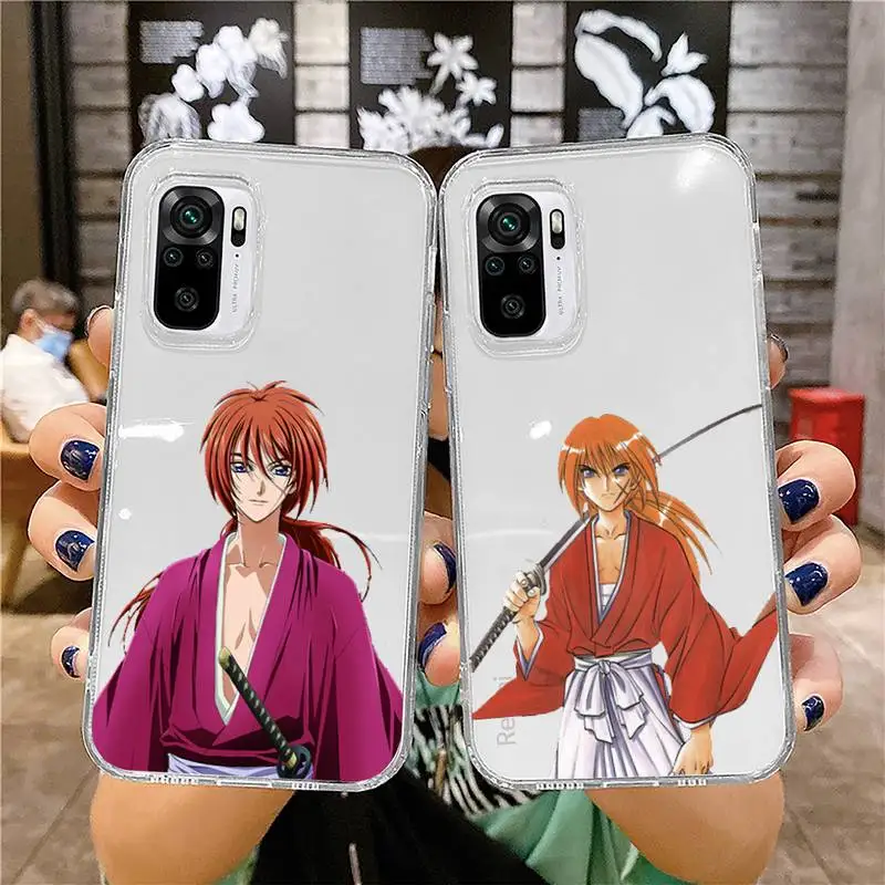 

Rurouni Kenshin anime Phone Case Transparent for Xiaomi redmi note x f poco 10 11 9 7 8 3 i t s pro cover shell coque