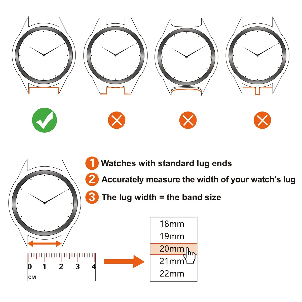 ANNEFIT Genuine Leather Watch Band 18mm 19mm 20mm 21mm 22mm Quick Release Replacement Watchband Strap Stainless Steel Buckle