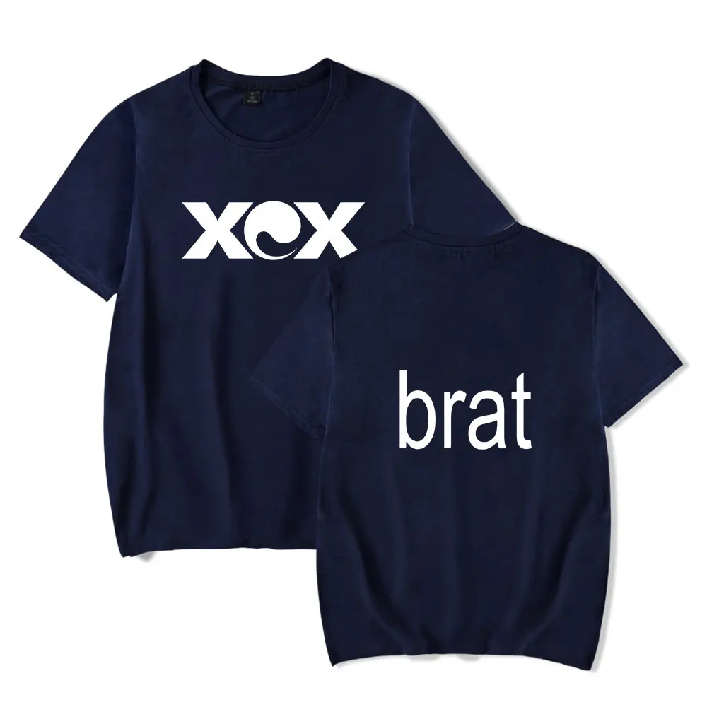 Футболка Charli XCX с логотипом Merch brat топ коротким рукавом и круглым вырезом для