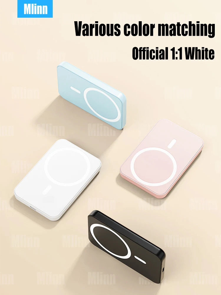 Magnetic Wireless Power Bank 5000mAh Original 1:1 External Battery Pack Mag Powerbank Safe For iphone 14 13 12 Pro Max Airpods