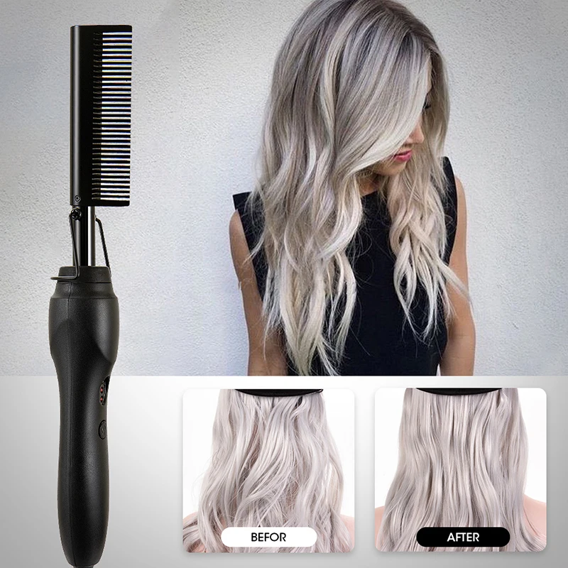 

Hot Comb Electric Hot Comb Heating Pressing Combs Hair Straightening Brush