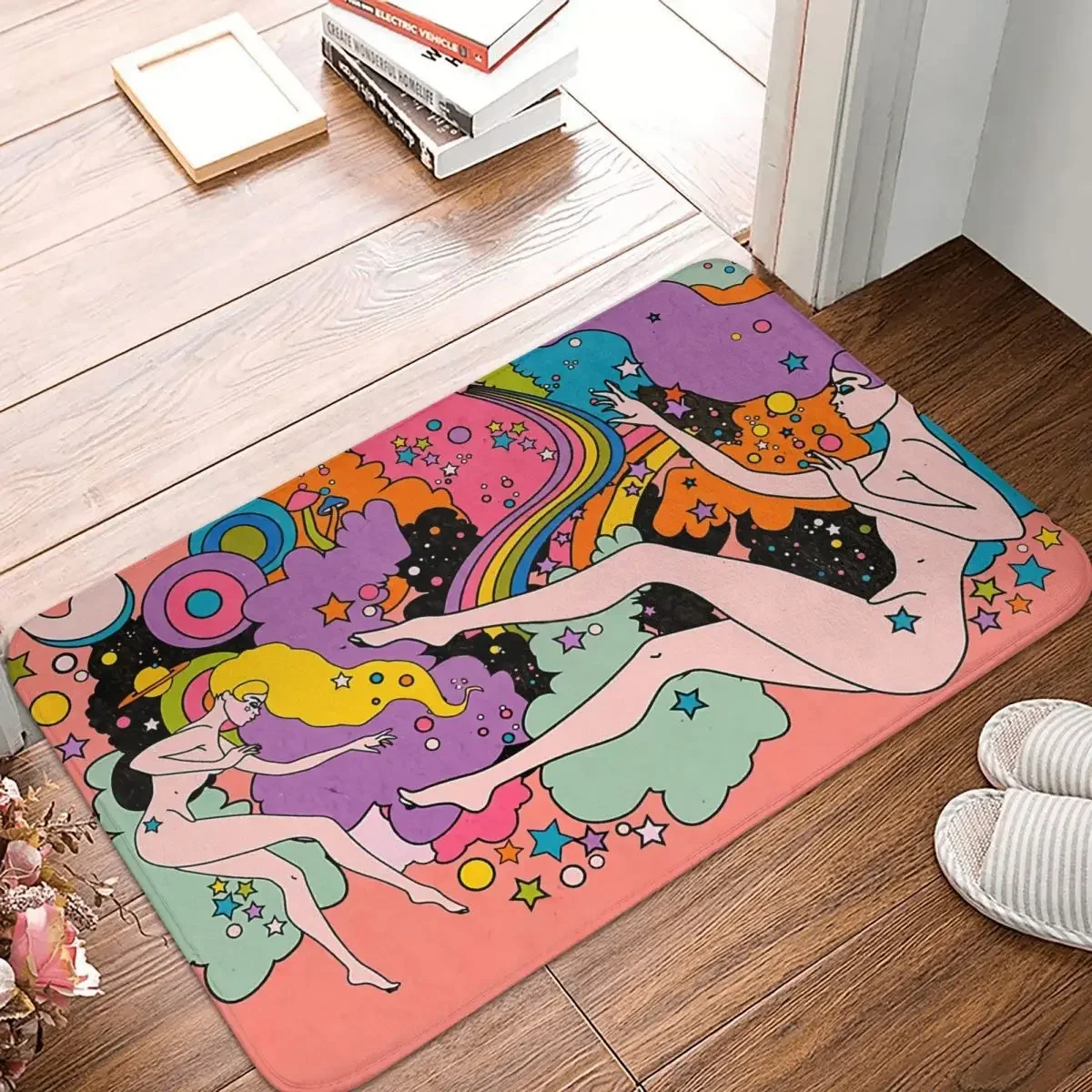 

Противоскользящий Придверный коврик в стиле ретро, плавающий ковер для девочек, кухонный коврик для ванной, молитвенная фотография
