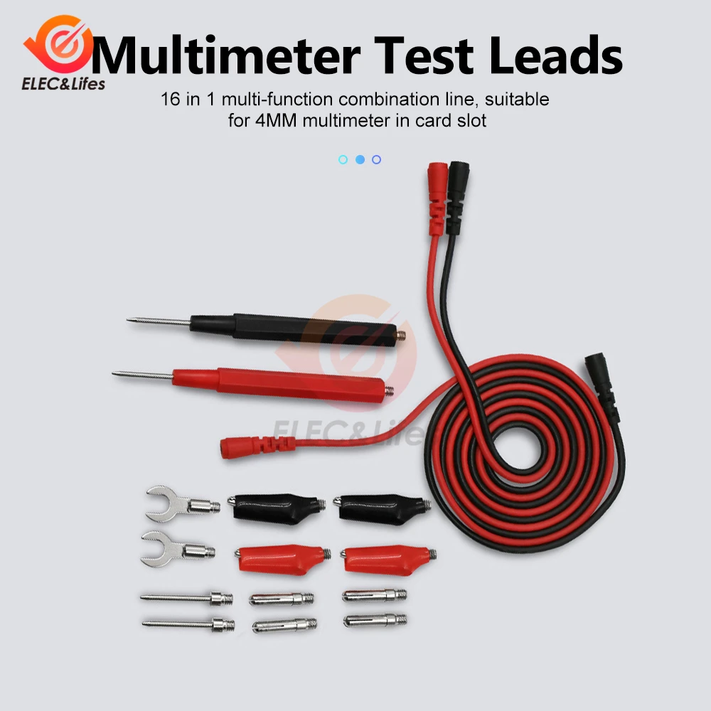 

1M Alligator Cilp to AV Banana Plug Test Cable Lead Connector 35mm Dual Tester Probe Crocodile Clip for Multimeter Measure Tool