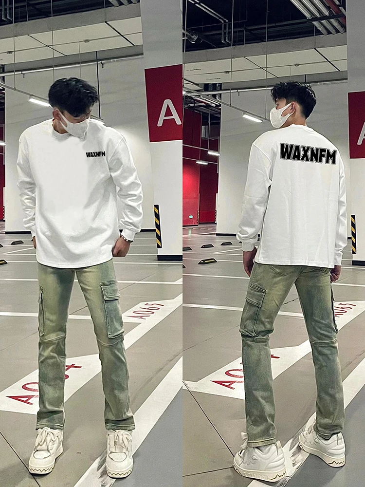 Fashion Brand High Street Letters Long sleeves Shirt Men's Early Spring New Loose Casual Bottoming All-Matching... |