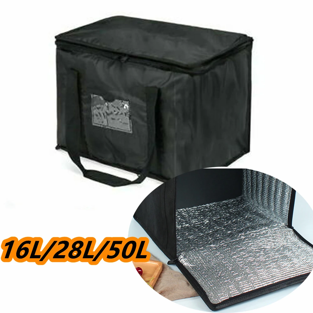 

Takeaway Thermal Meal Pizza Bag Bag Waterproof Black Cold Bag Bag 1pcs Warm Delivery Insulation Replacement Foldable