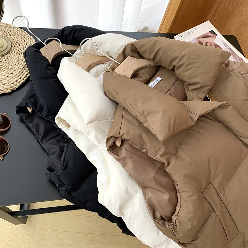 2022 New Women's Cotton Vest Loose Fashion Solid Sleeveless Ladies Down Jacket Casual Simple Zipper Outerwear Winter