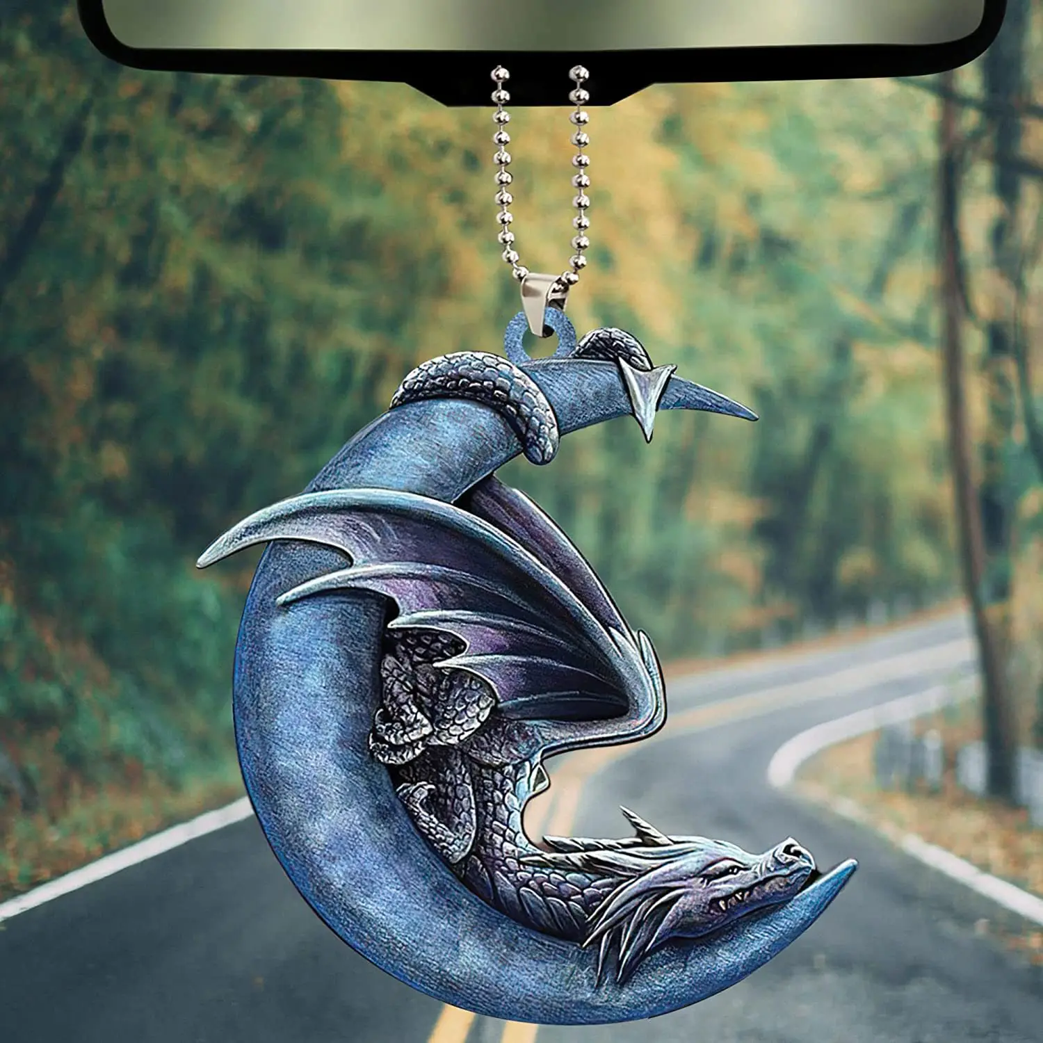 Новинка 2023 Автомобильная подвеска яркий синий дракон роза забавные аксессуары