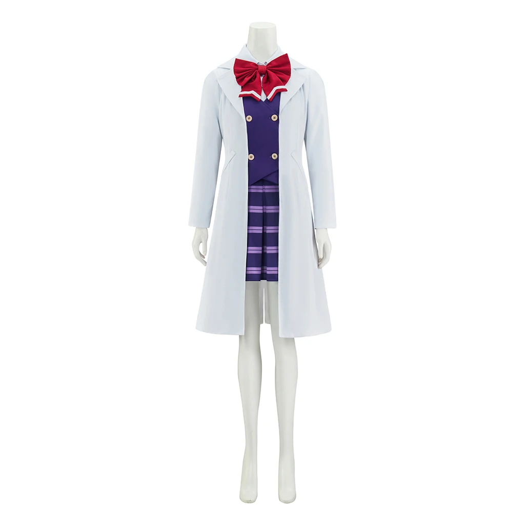 Фото Ace Attorney Akane Houzuki Косплей Костюм Эма Скай Униформа Топ Юбки Куртка Полный комплект Хэллоуин Маскировка Костюм для ролевых игр №1
