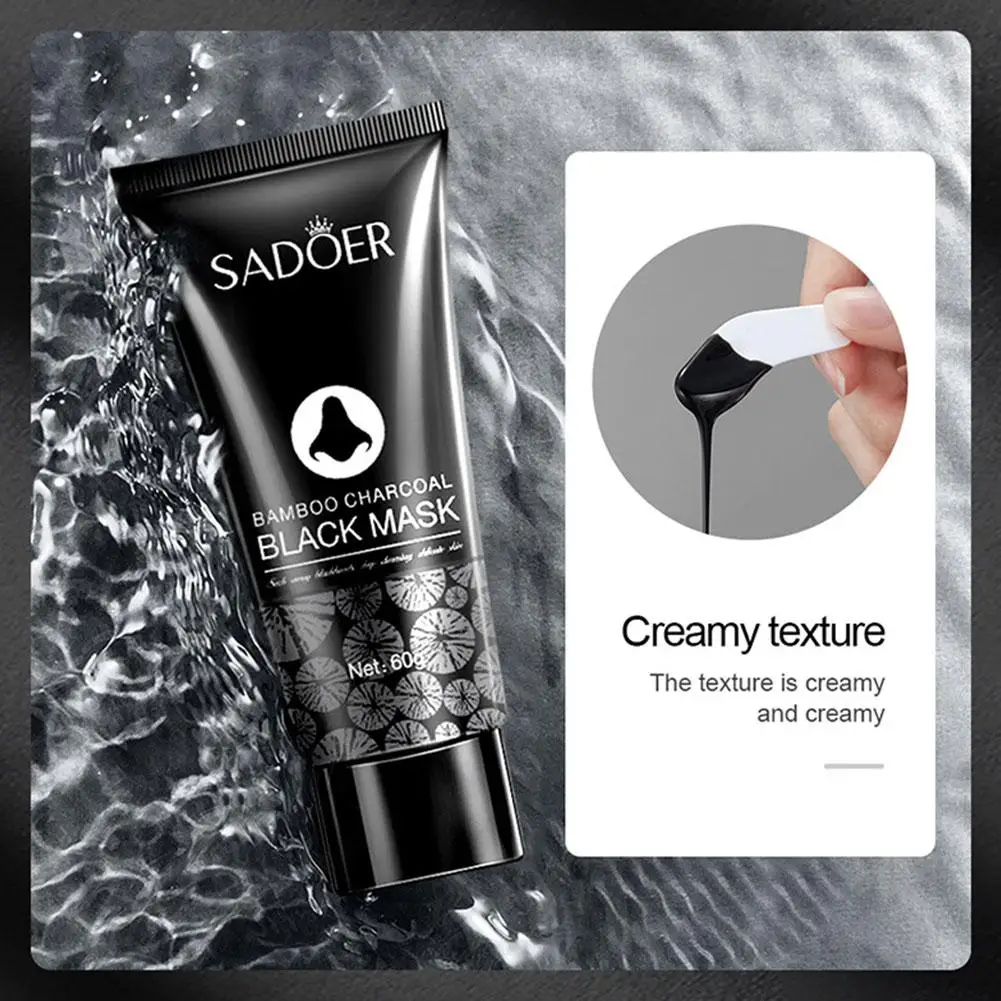 

60g Deep Cleansing Black Mask Bamboo Charcoal Anti-Acne Remover Dropship Control Nose Mask Oil T-zone care Skin Care Blackh N6H9