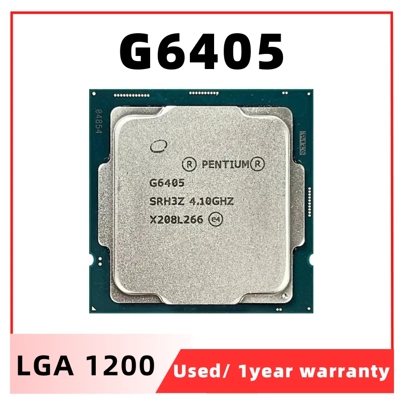 

Pentium G6405 4.1 GHz Dual-Core Quad-Thread CPU Processor 4M 58W LGA 1200